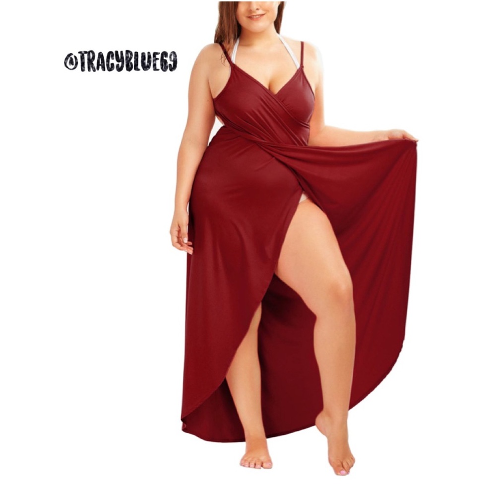 MERLOT RED Maxi Multi-Way Cover Up
